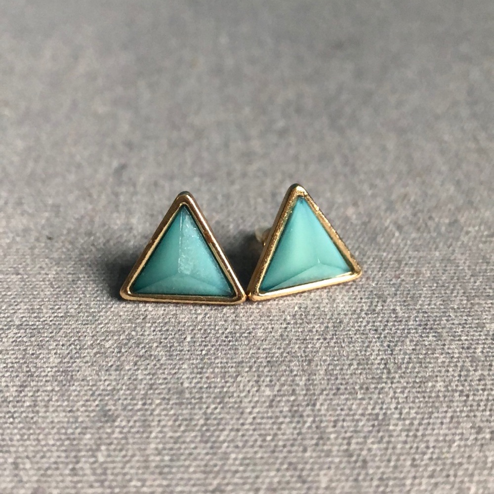 ❌❌❌S O L D!Blue and gold triangle fashion earrings